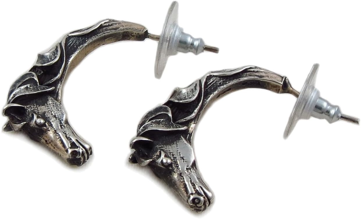 Designer Horse Head Solid 925 Sterling Silver Earrings Gift Boxed