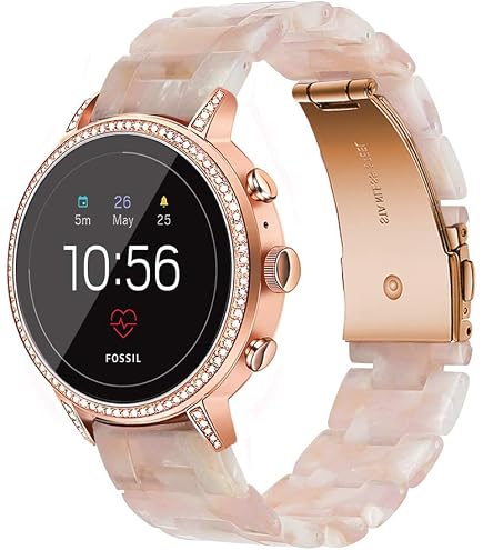 SkyBand Cinturino In Metallo Acciaio Per Fossil Gen 6 42/44mm - Colore Oro Rosa, Moda Donna - 2