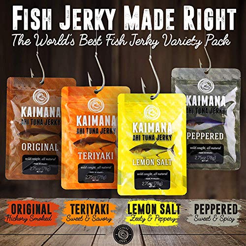 Kaimana Ahi Tuna Fish Jerky 10 Pack Variety Bundle Premium Protein