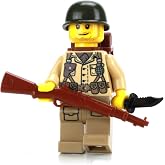 Battle Brick 1.6 Inches Tall WW2 US Army Soldier Collectible Custom Minifigure | Genuine Military Minifig | Printed in The USA | World WAR 2 | | Great Gift for Teen to Adult AFOL