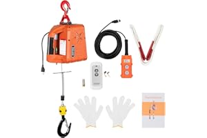 3-in-1 Electric Hoist Winch 1100 lbs Capacity, 1500W 110V Portable Power Winch, 25ft Lifting Height w/Wire and Wireless Remot