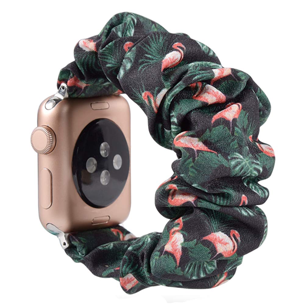 juanxian Scrunchie Elastic Watch Wristbands Replacement for Apple Watch, Soft and Stretchy Watch Scrunchy Strap Compatible with iWatch Series1-5 (38MM/40MM, 42MM/44MM)