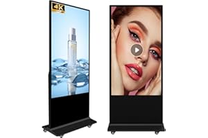 360SPB DISPLAY 65“ Indoor Digital Signage, 4K 2160P LCD Touch Screen Digital Signage Displays, Floor Standing Digital Kiosk, CMS/U-Disk/APP/WiFi Input Auto ADs Player, LCD Commercial Display, Android OS