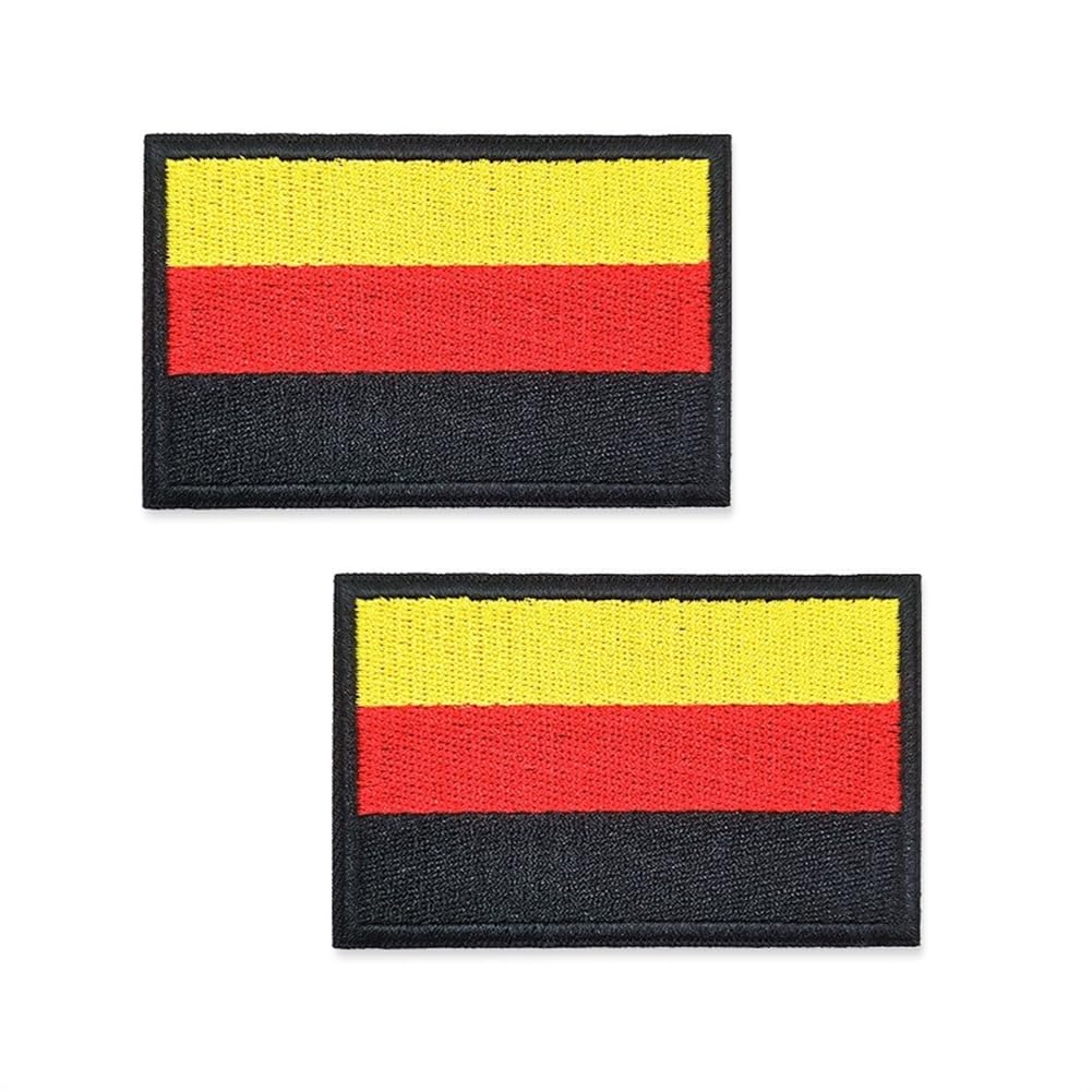 2PCS German Flag Embroidered Patch Hook & Loop Germany Flag Tactical Patch Military Tactical Patch Used for Caps,Jacket,Backpacks,Vest,Harness,Coat,Work Uniform, Clothes