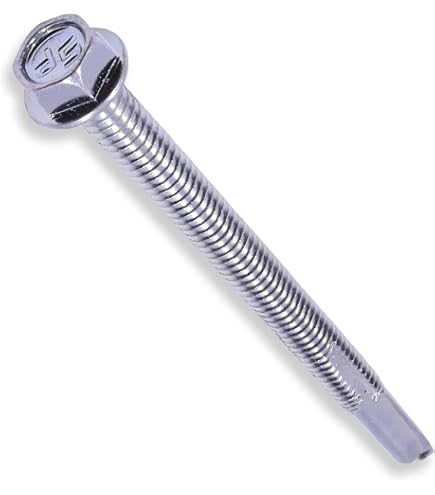 300 TEK 5 Hex Washer Head Screws - 12-24 X 2 Inch Self-Drilling Steel Fasteners