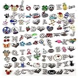 Goodlucky365 100pcs Mixed Random Floating Charms for Glass Living Memory Lockets DIY Wholesale