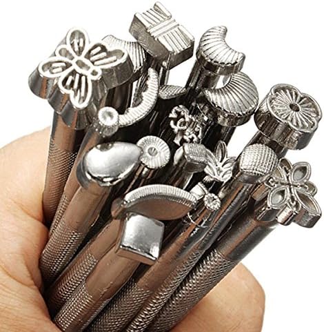 20 pcs Alloy Leather Craft Stamps Set Leather Working Saddle Making Carving Tools Set DIY