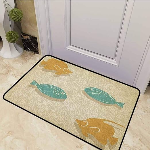 DESPKON Bath Mat Aquarium Marine Ocean Themed Fishing
