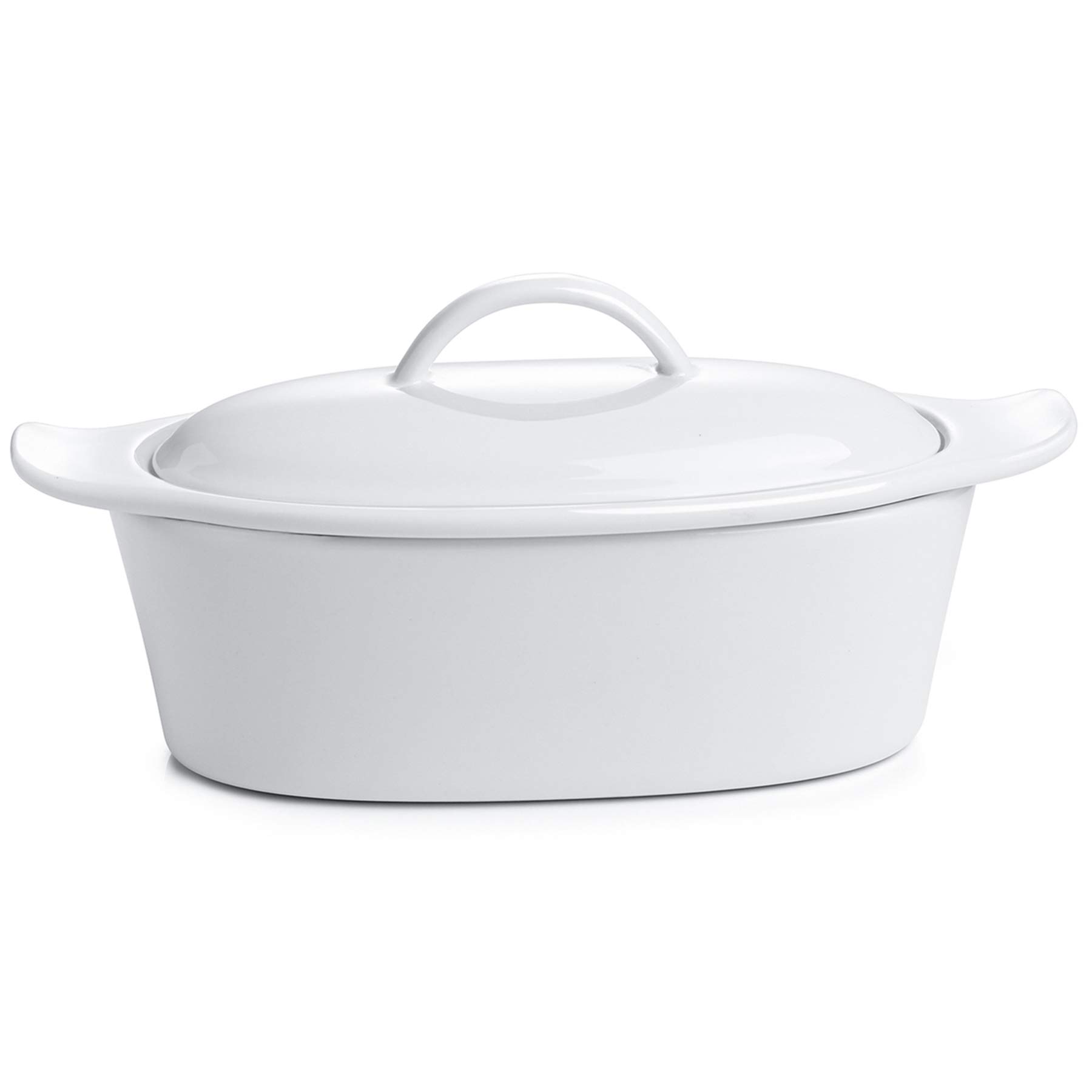 Better Butter & Beyond Large Butter Dish with Lid - Airtight Butter Keeper Container Holds Up to 2 Sticks of Butter - Porcelain Container with Beech Wooden Lid, White,