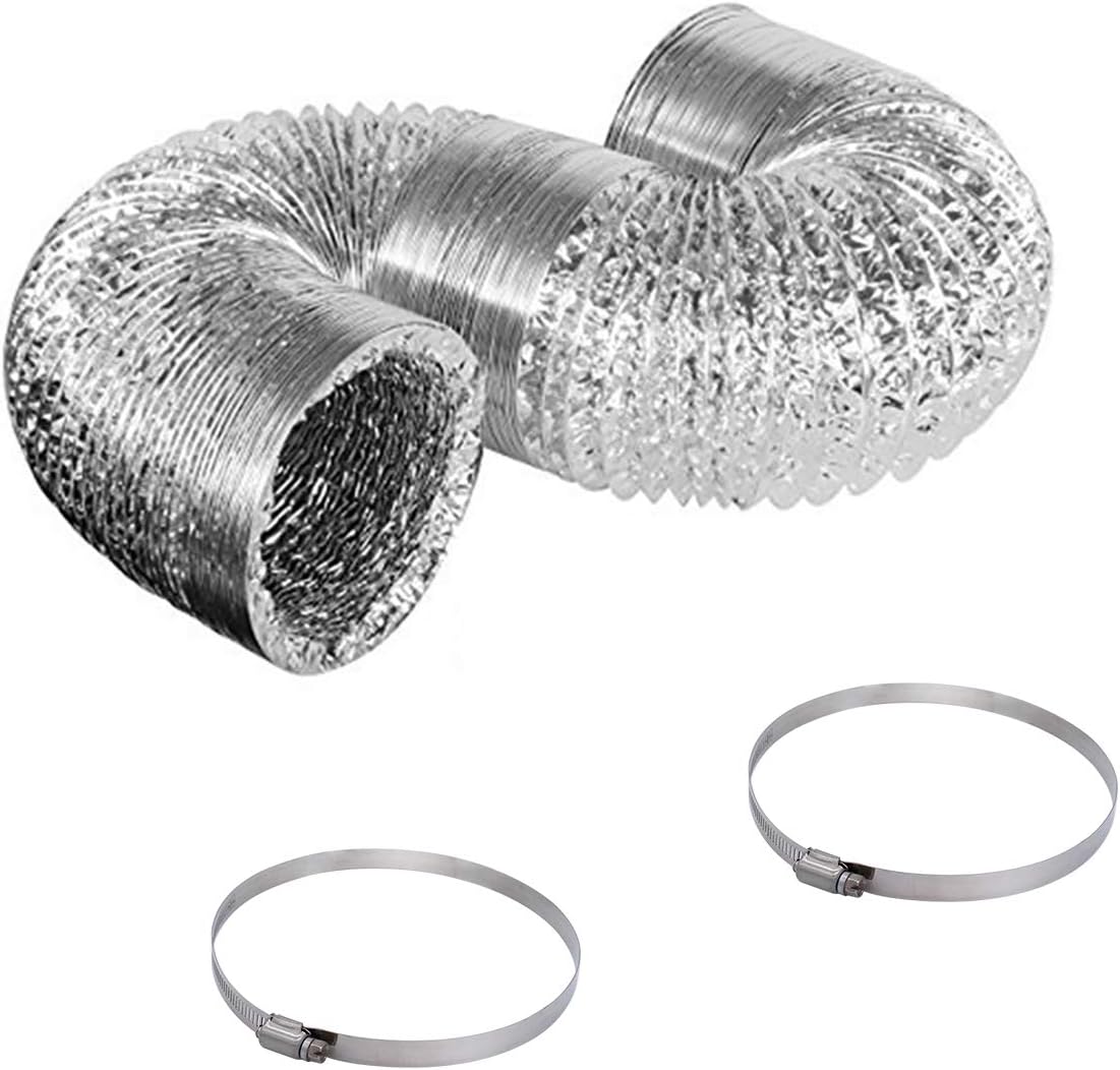 Air Aluminum Foil Ducting Dryer, HyFo Green 4 inch 8 feet NonInsulated