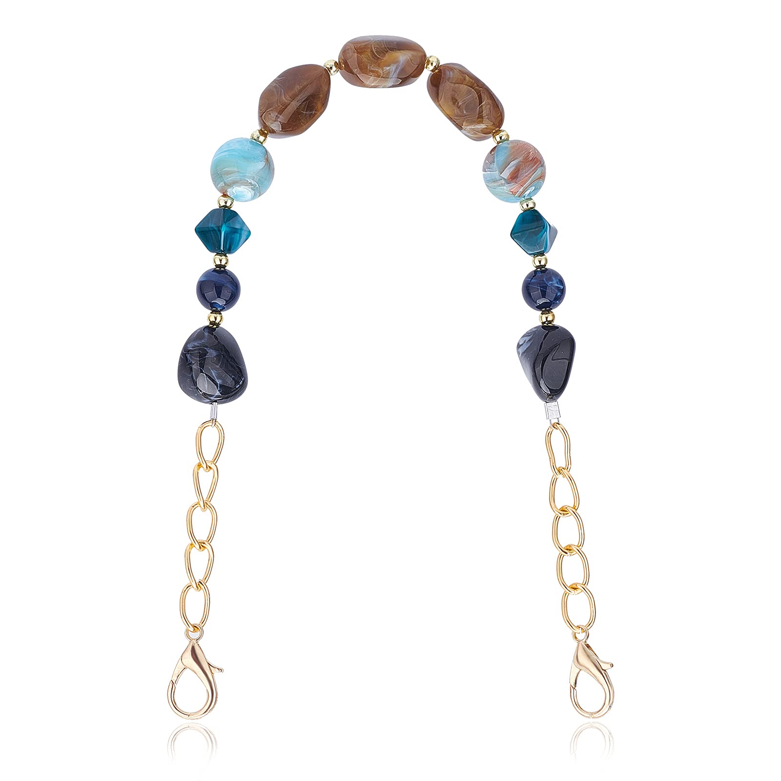 PH PandaHall 1 Strand Beaded Bag Chain 43cm Purse Chain Replacement Chunky Purse Strap Handbag Chains Accessory with Lobster Clasps for Handbag Purse Clutch Bucket Bag Evening Bags