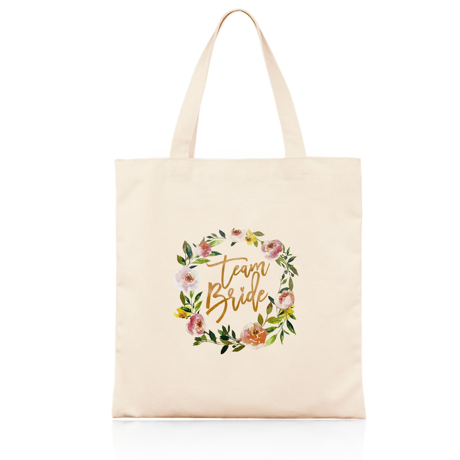 AffeGifts Team Bride Bags Canvas, Hen Party Bags Floral Team Brides Canvas Bag for Wedding Bridal Shower Bachelorette Party Bridesmaid Gifts