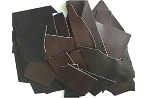 SEPICI 2 LBS Veg Tan Leather Brown Color Scraps. 7/10oz (2.8-4.0mm) Thickness. (Heavyweight Brown Veg Tan - 2 LBS)