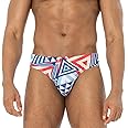 AIMPACT Mens Stripe Swim Briefs Retro Swimwear Sexy Bikini Swimsuit Print Bathing Suit