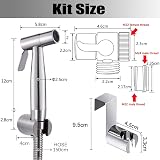 ABSOK Stainless Steel Bidet Shower Kit 2 Way Diverter Toilet Hand Sprayer 1.5m view 2