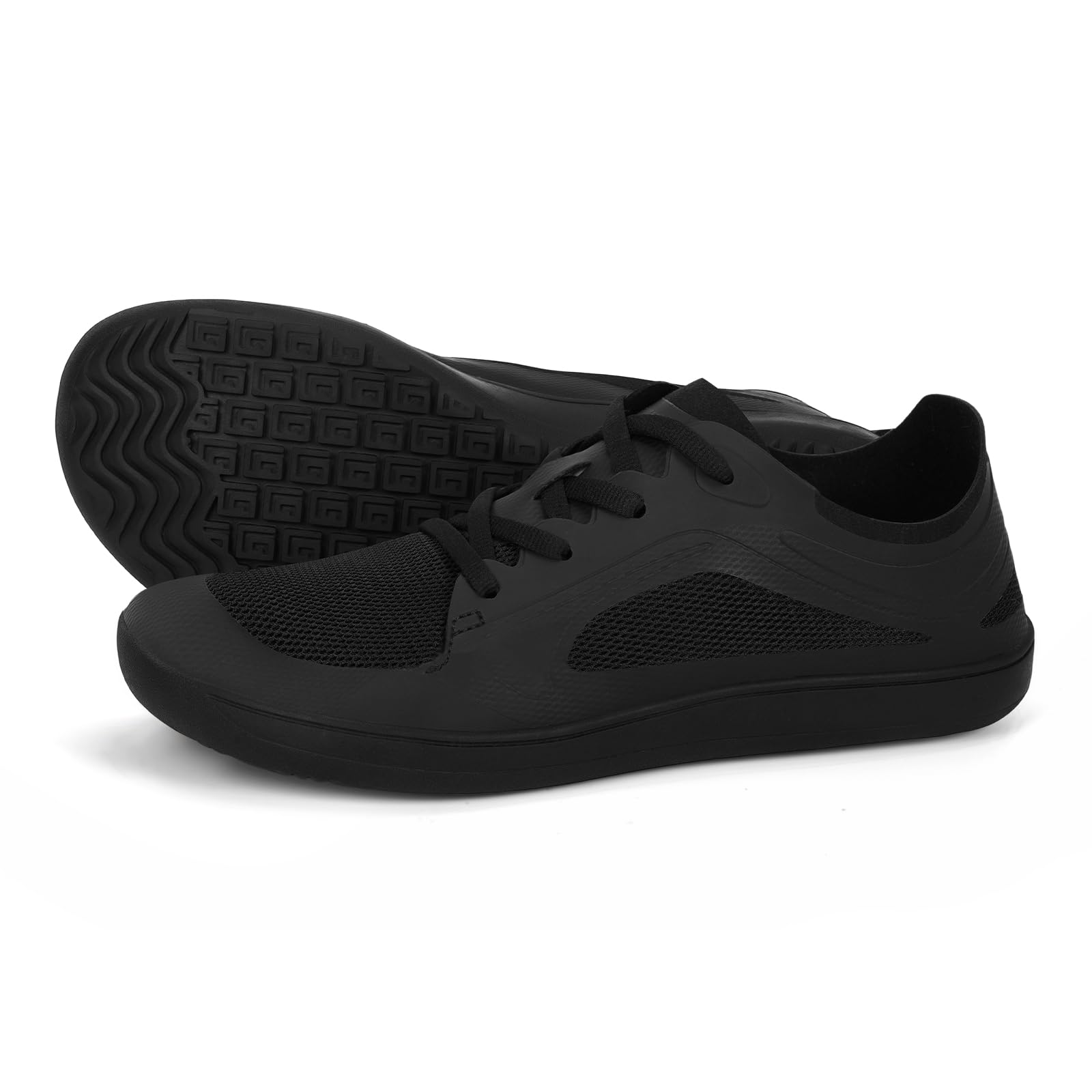 Photo 1 of BibMina Hike Men's Barefoot Shoes Wide Toe Box Footwear, Minimalist Walking with Arch Support Zero Drop Sole for Sneakers Walking grounding Trail Running Black SIZE 24 