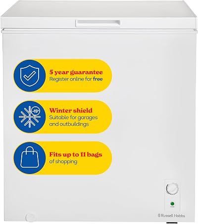 Russell Hobbs White Chest Freezer 198L RH198CF0E1W 4-Star Freezer Rating