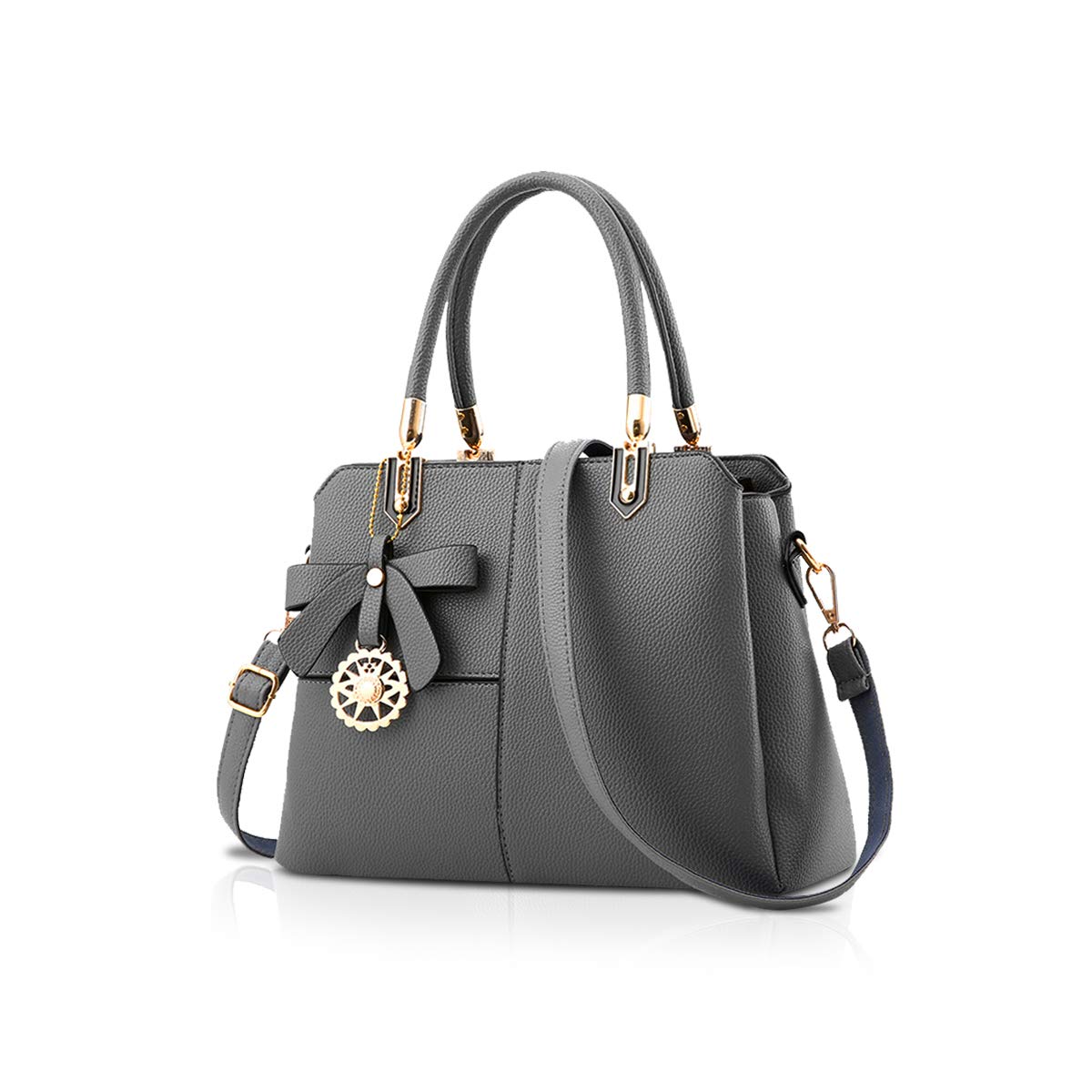 NICOLE&DORIS Ladies Handbag Shoulder Bag Women Top Handle Bags Retro Messenger Bag Female Designer Large Bag Light grey