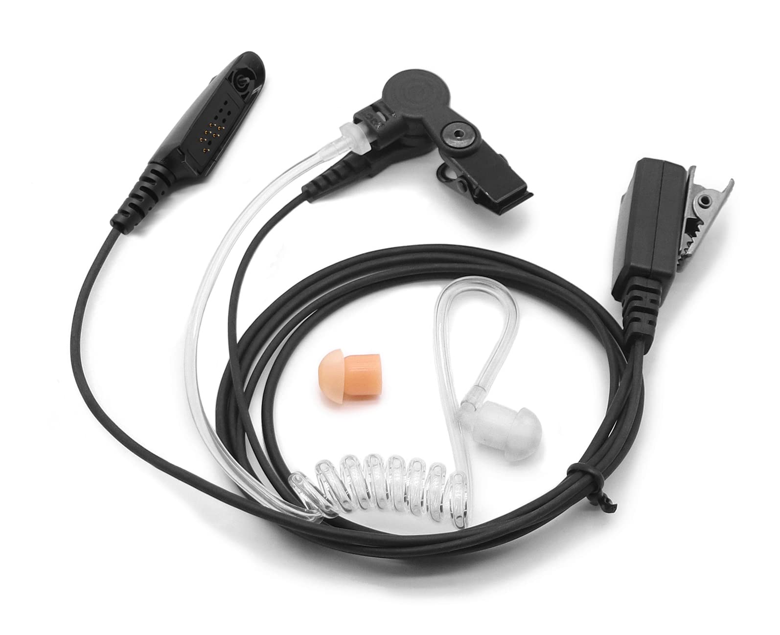 SUNDELY® Earpiece Headset for Motorola Radio GP320 GP340 GP680 HT1550 MTX850 PRO5350 PTX700 Walkie Talkie FBI Style Covert Acoustic Air Tube PTT Multi-pin