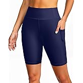 Holipick Women High Waisted Swim Shorts - 8" Tummy Control Bathing Suit Shorts with Pockets Liner Biker Shorts