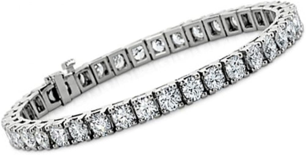 Madina Jewelry 3.00 ct Ladies Round Cut Diamond Tennis Bracelet in 14 kt White Gold: Jewelry