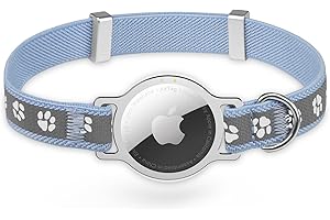 AirTag Cat Collar, Sucegi Reflective Ultra Elastic Cat Tracker Collar with Apple Air Tag Holder, [Lightweight][Scratch Resistant] Stepless Adjustable GPS Pet Collar for Cats Kittens,Blue