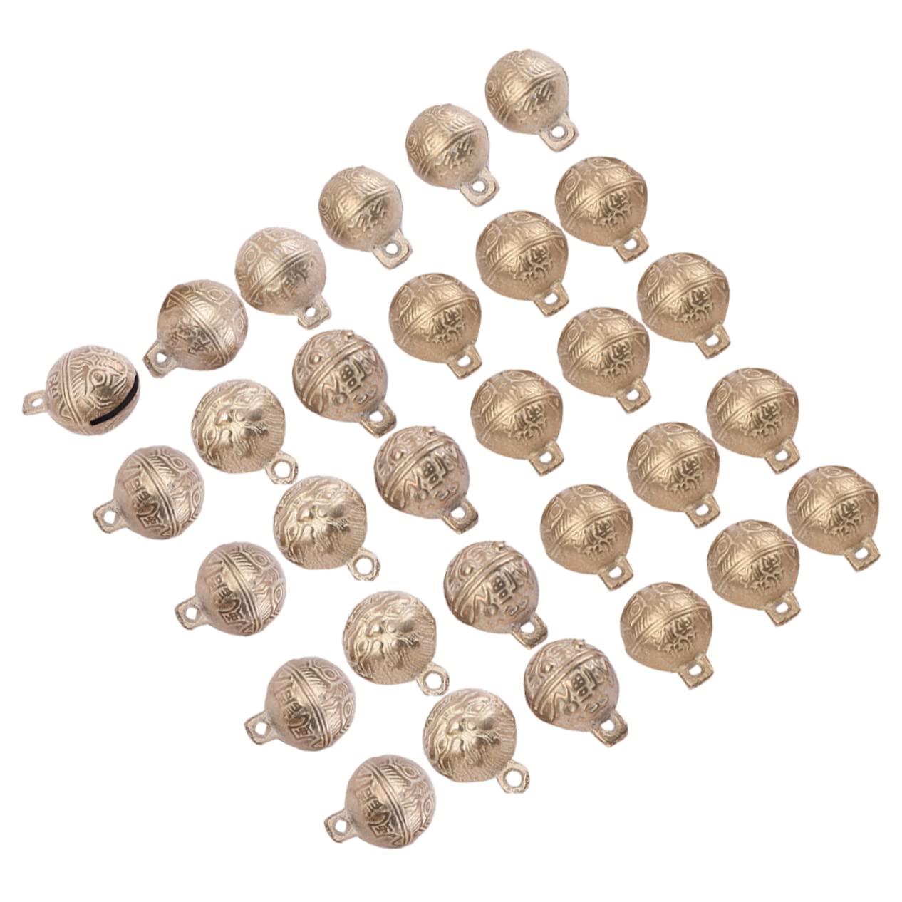 SUPVOX 30pcs DIY Craft Bells - Vintage Copper Mini Jingle Bells Fengshui Wind Chimes Making 18mm