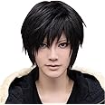 Amybria Men's Beautiful Male Black Short Straight Hair Wig/Wigs Cosplay Party