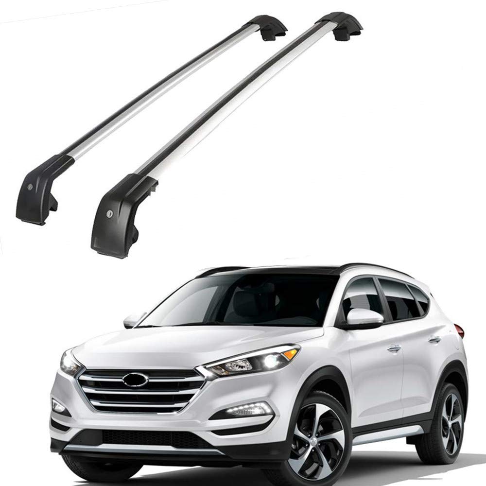 MotorFansClub Roof Rack Cross Bars Fit for Compatible with Hyundai Tucson 2016 2017 2018 2019 2020 Crossbars Baggage Cargo Luggage Aluminum (2 PCS)