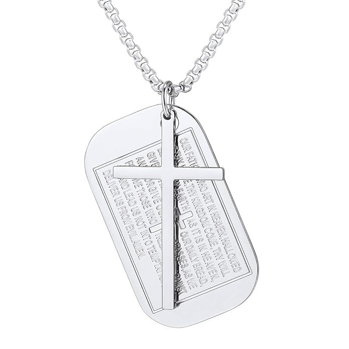 FaithHeart Saint Micheal Serie, Edelstahl Herren-Kette 925 Engel-Anhänger Glücksbringer Schutzengel Halskette mit Schmuck-Etu