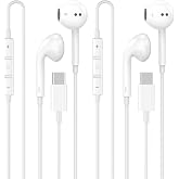 [Apple MFi Certified] USB C Headphones for iPhone 18 17 16 15 Pro Max 2Pack | Wired USB C Earphones/Earbuds with Built-in Remote to Control Music/Phone Calls/Volume, Compatible for iPhone Duo 18 17 16 15