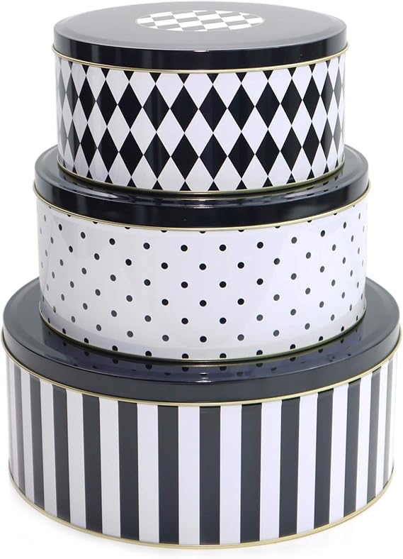 Keksdose Favorite 3 Tlg Set Platzchendose Schwarz Weiss Gold Modern Metall Dose Gebackdose Blech Metall Landhaus Amazon De Kuche Haushalt