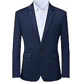 Mylldey Mens Blazers Wrinkle Free Sport Coat Business Casual Men's One Button Slim Fit Travel Blazer Lightweight Suit Jacket