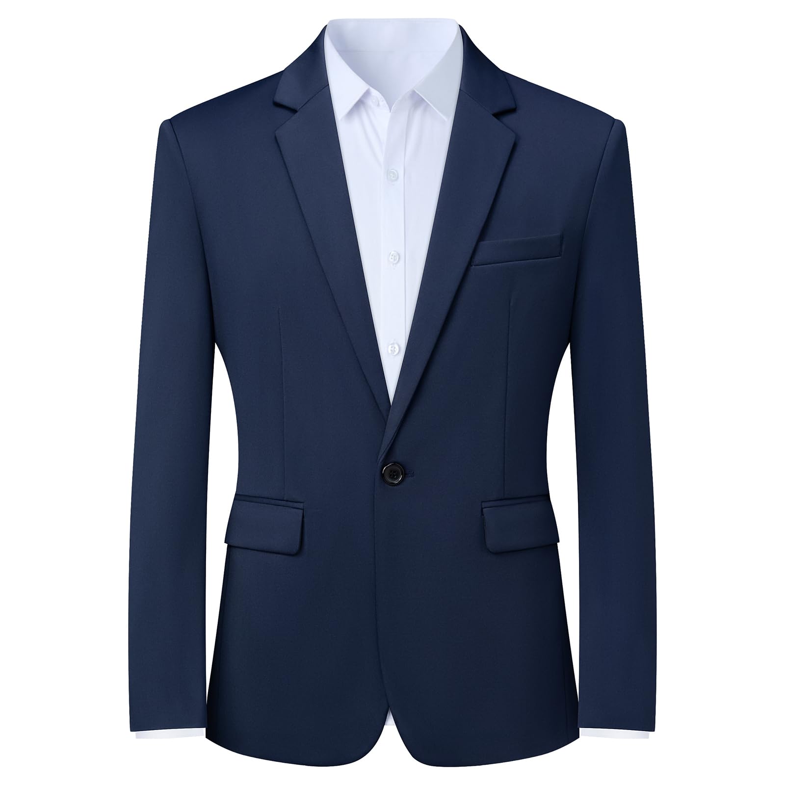 Photo 1 of Mylldey Mens Blazers Wrinkle Free Sport Coat Business Casual Men's One Button Slim Fit Travel Blazer Lightweight Suit Jacket (Navy, M)