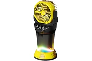WILODY Misting Fan Portable 42800mAh Battery Powered with Remote Control, Camping Fan with RGB Ambient Light with 2L Bucket, Battery Indicator, 120° Auto Oscillating, Timing Function, Grip Handle