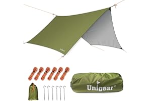 Unigear Hexagon Hammock Rain Fly,15x14FT/12x10FT Multifunctional Waterproof Camping Tarp,Lightweight and Compact Tent Tarp fo