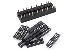 DAOKI 50Pcs DIP IC Sockets 28Pin Narrow 2 Row 2.54 mm IC Sockets Adapter Solder Type Socket