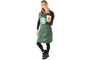 HAUNTLOOK Barista Apron Halloween Costume - Classic Coffee Shop Theme Adult Outfits