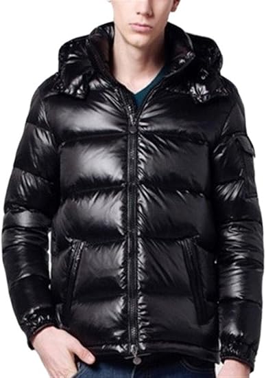 Amazon ダウンジャケット メンズ フードは取り外し可能 黒 メタリック つや消し 2種類のブラック 長袖 冬 2 Xxl ブラック2 コート ジャケット 通販