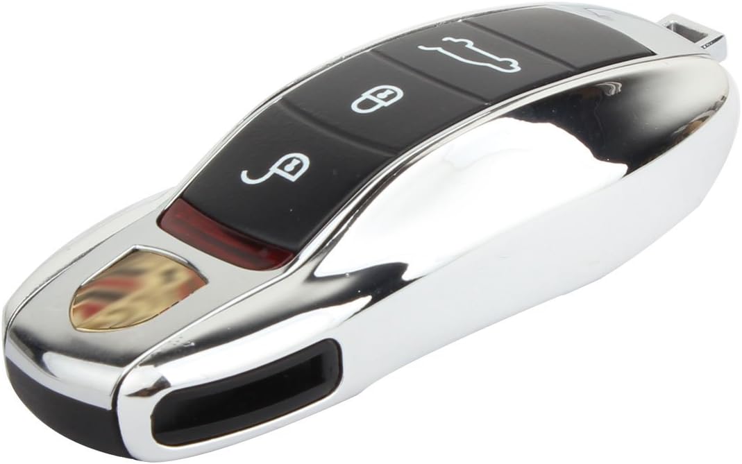 TOMALL Silver Key Cover for Cayenne 92A, Panamera 970, Macan Carrera 911, 991, Boxter Cayman 981, Silver Plating Chrome - Image 3