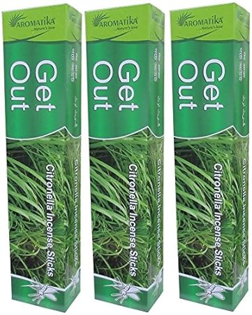 Aromatika Get Out Natural Mosquito Repellent Citronella Incense Stick Combo Pack Of 3 Pcs.