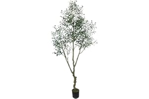 HaiSpring Artificial Olive Tree 7ft (84'') Tall Fake Plants Suitable for Modern Living Rooms Home Office Indoor & Outdoor Garden Decor, Nearly Natural Silk Tree for Housewarming Gift