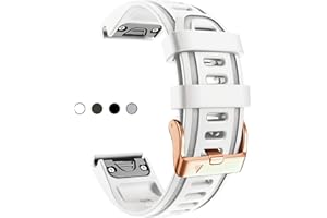 OUTVI 20mm Watch Band for Garmin fenix 5s 6s/6s pro 7s Instinct 2s 20 Quick Release Fit correas bandas band Replacement for garmin epix 2 42mm Silicone strap Rose Gold Buckle for women men