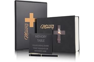 VORFOR Funeral Guest Book for Memorial Service,Funeral Sign in Book for Guests,Hardcover Funeral Guest Books Celebration of Life,in Loving Memory Guest Sign in Book for Funeral,Total 88 Pages for 280 Guests
