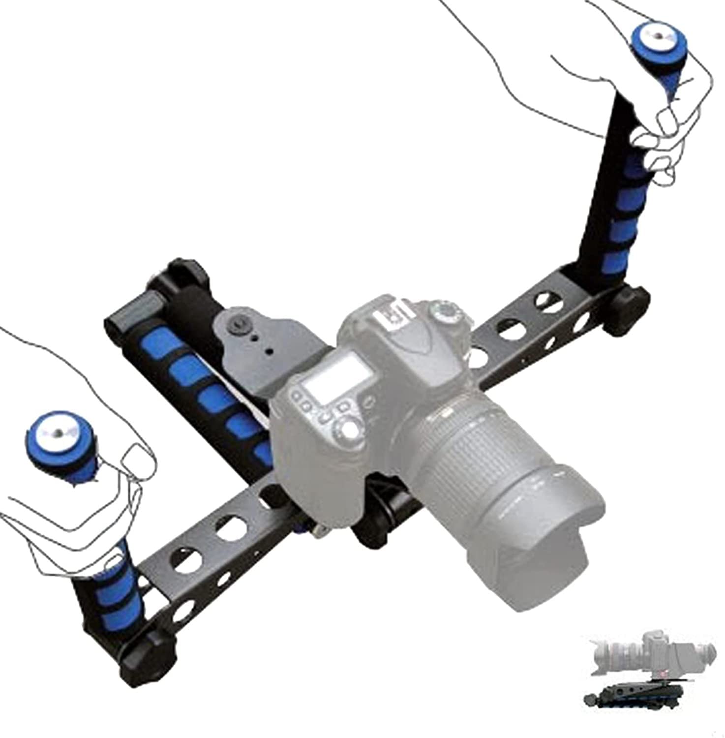 GAESHOW Smartphone Camera Stabilizer, Aluminum Combination Shoulder Rig/Selfie Stick/Handheld Stabilizer/Video Grip Fits for All Camcorder, Camera, DSLR and All iPhone and Android Smartphones