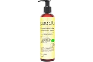 PURA D'OR 8 Oz Original Gold Label Anti-Thinning Biotin Shampoo Natural Earthy Scent, CLINICALLY TESTED Effective Results, Herbal Blend Hair Thickening Products, Women & Men, Color Treated Hair
