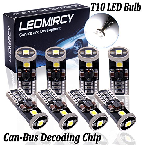 194 T10 LED Light Bulbs White 12V 3030 3SMD Canbus Error Free W5W 921 168 LED Bulb Super Bright for Car Interior Exterior Lights Map Door Reading Trunk Backup Tail Lights License Plate lamp(8PCS-3SMD)