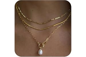 Amicon Gold/Silver Layered Necklaces for Women,Dainty 14k Gold Plated Stackable Choker Necklaces for Women,Trendy Layering Coin Chain Pendant Jewelry Set Gifts