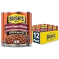 BUSH'S BEST 16 oz Canned Brown Sugar Hickory Baked Beans, Source of Plant Based Protein and Fiber, Gluten Free (Pack of 12)