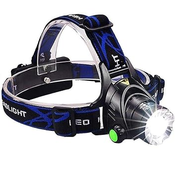 HEMJEX High Power 18650 1800LM CREE XM-L T6 Hunting LED Headlamps Headlight for Bicycle and Camping Including Charger (Multicolour, Batteries Included)